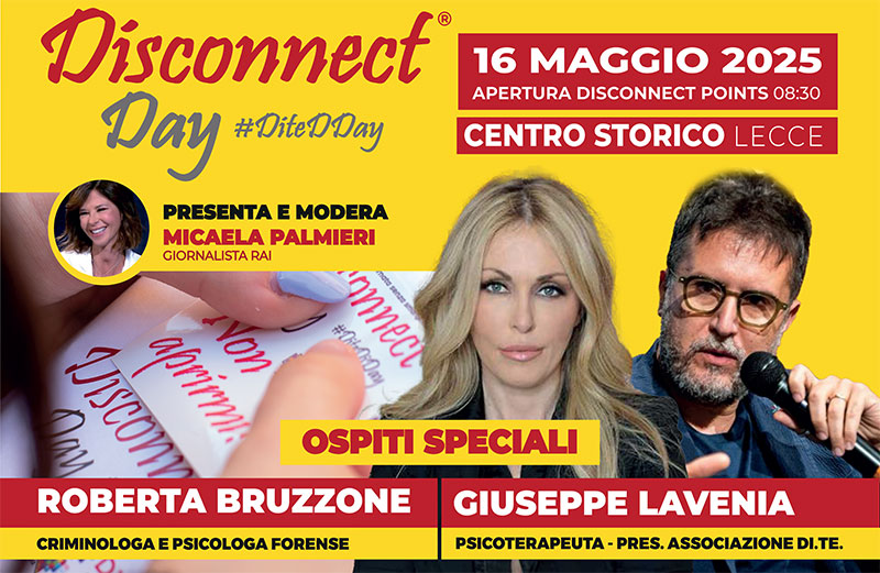 Il Disconnect Day d’Italia 2025 fa tappa a Lecce il 16 maggio Il Disconnect Day d’Italia 2025 fa tappa a Lecce il 16 maggio