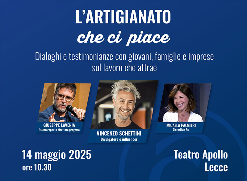 Il professore di fisica e influencer Vincenzo Schettini a Lecce con “L’artigianato che ci piace” Il professore di fisica e influencer Vincenzo Schettini a Lecce con “L’artigianato che ci piace”