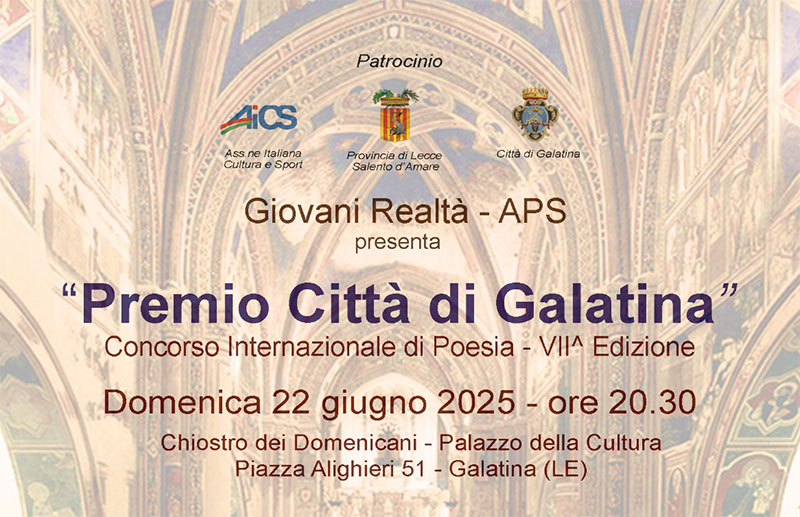 Serata di premiazione del concorso internazionale di poesia “Premio Città di Galatina” Serata di premiazione del concorso internazionale di poesia “Premio Città di Galatina”