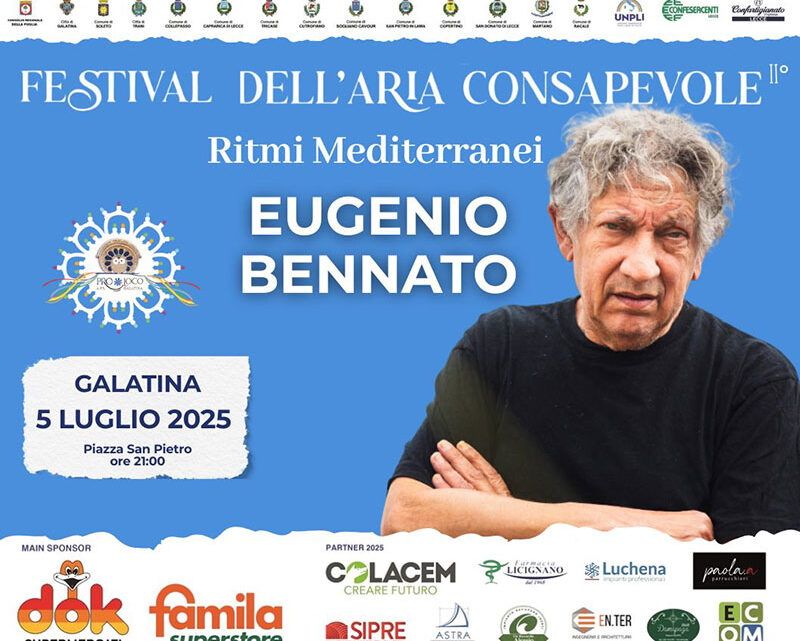“Festival dell’Aria Consapevole”: appuntamento a Galatina con musica, cultura e tradizione “Festival dell’Aria Consapevole”: appuntamento a Galatina con musica, cultura e tradizione