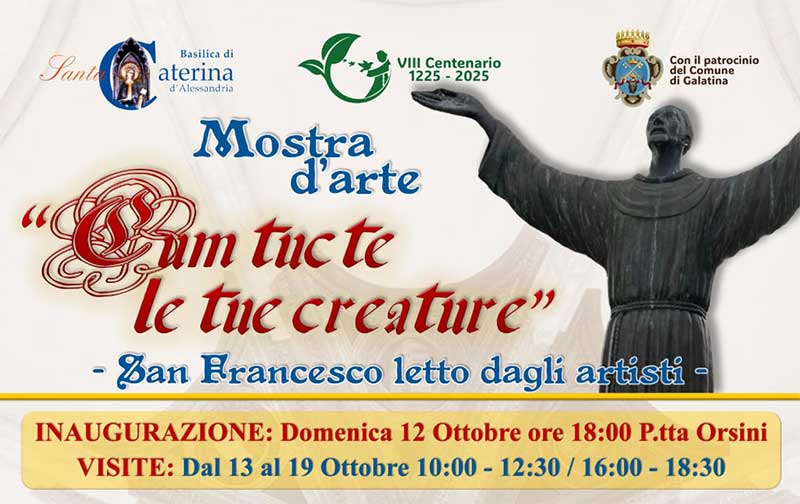 Galatina: inaugurazione della mostra “Cum tucte le tue creature – San Francesco letto dagli artisti” Galatina: inaugurazione della mostra “Cum tucte le tue creature – San Francesco letto dagli artisti”