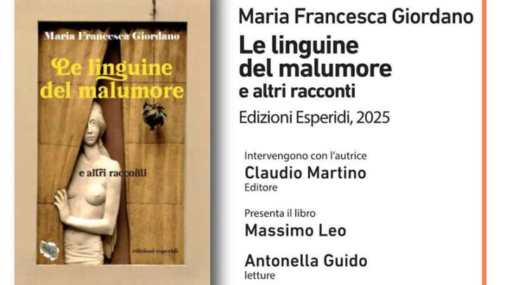 Maria Francesca Giordano presenta la nuova raccolta “Le linguine del malumore e altri racconti”