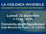 “La violenza invisibile: riconoscere e contrastare i maltrattamenti”. Un incontro pubblico a Lecce