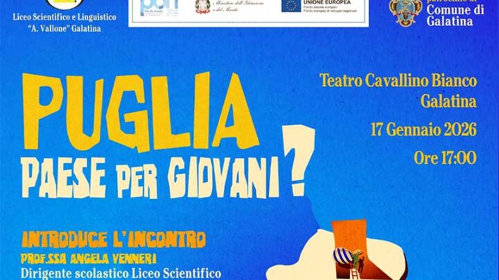Il Liceo “Vallone” di Galatina organizza il convegno “Puglia, Paese per giovani?”