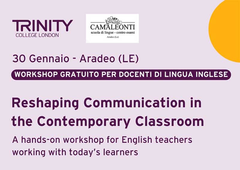 Ad Aradeo un workshop gratuito per docenti di lingua inglese