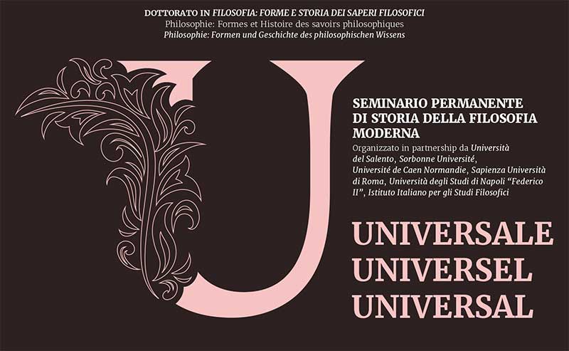 “Universale/Universel/Universal”: sessione di filosofia moderna all’Università del Salento
