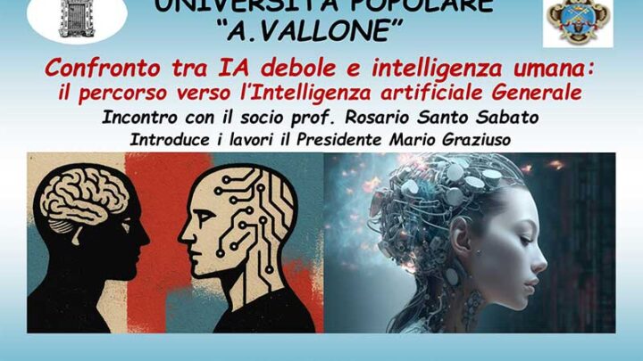 All’Università Popolare di Galatina un confronto tra IA debole e intelligenza umana