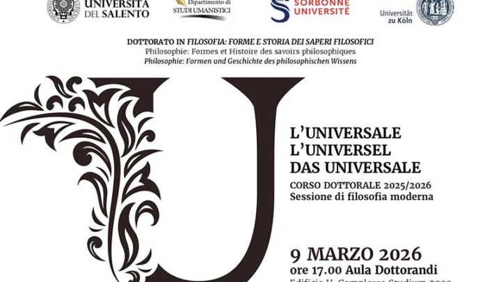 Filosofia moderna e tema dell’universale: due giornate di studio all’Università del Salento