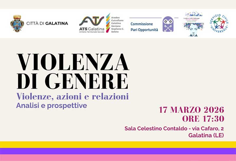 “Violenze, azioni e relazioni. Analisi e prospettive”: un tavolo tecnico a cura della CPO di Galatina