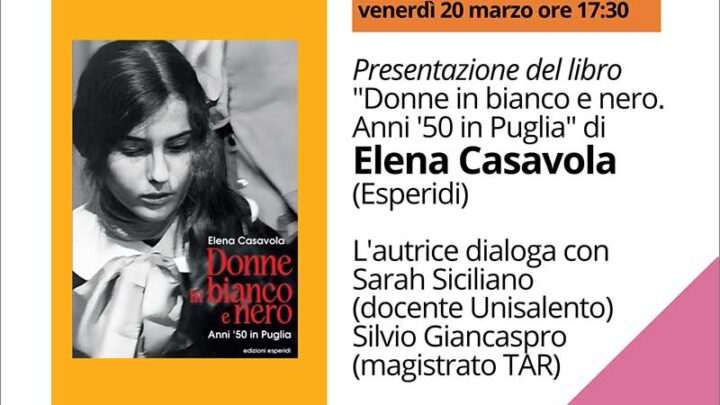 “Donne in Bianco e Nero”: alla biblioteca OgniBene di Lecce i racconti di Elena Casavola