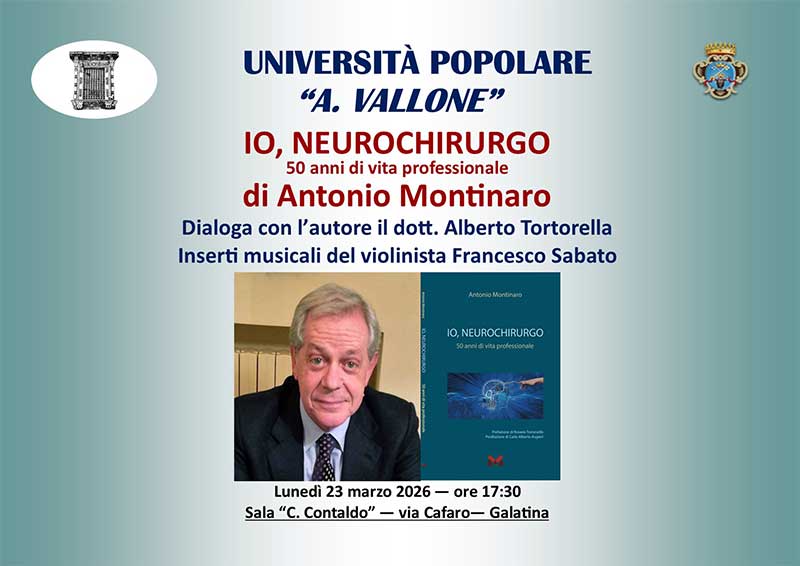 “Io neurochirurgo”. All’UniPopolare di Galatina la presentazione del libro di Antonio Montinaro