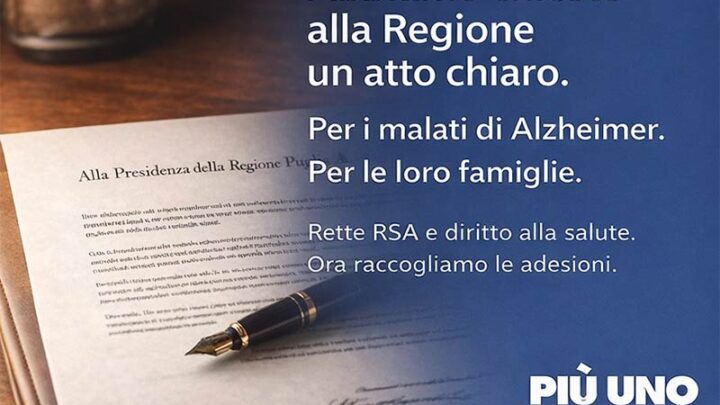 Più Uno Galatina: “Tutelare le famiglie dei malati di Alzheimer e dei pazienti con patologie neurodegenerative gravi”
