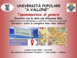 “Toponomastica di genere”. All’UniPopolare di Galatina un incontro con Giovanna Bino