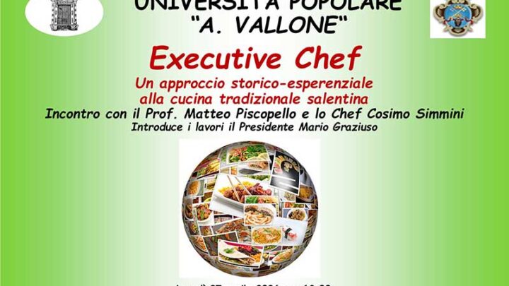 Il prof. Matteo Piscopello e lo chef Cosimo Simmini ospiti dell’UniPopolare di Galatina