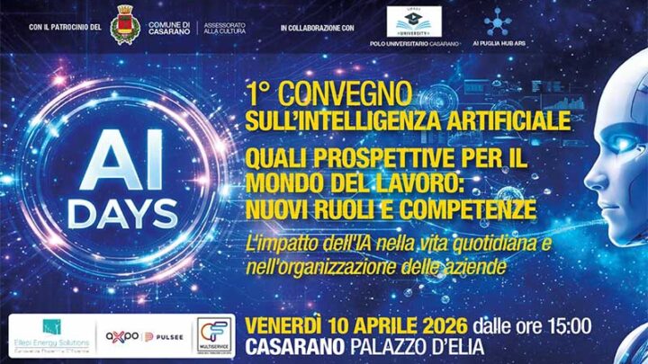 L’impatto dell’IA nell’organizzazione delle aziende. Se ne parla in un convegno a Casarano