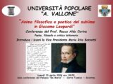 “Anima filosofica e poetica del sublime in Giacomo Leopardi”. Una conferenza ad UniPopolare di Galatina