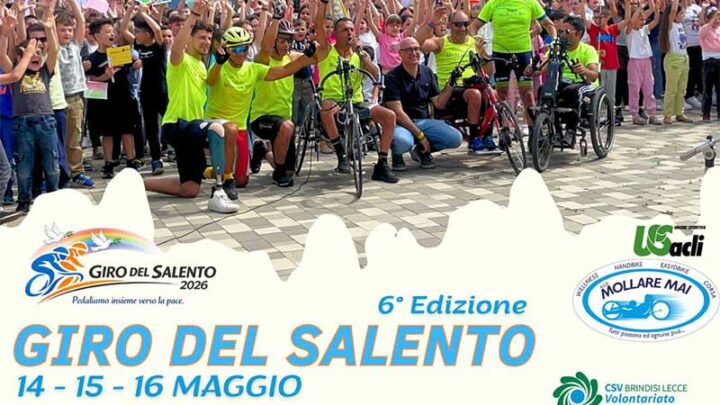 Tre giorni pedalando per la Pace con il “Giro del Salento 2026”