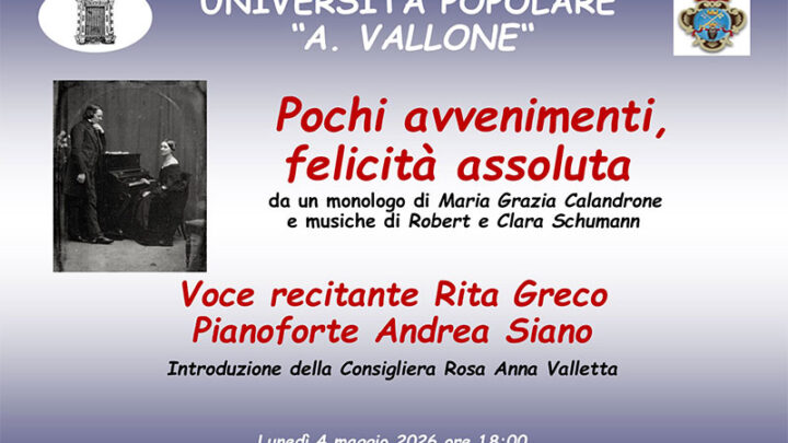 All’Università Popolare di Galatina uno spettacolo con Rita Greco e Andrea Siano