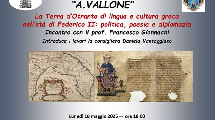 “La Terra d’Otranto di lingua e cultura greca nell’età di Federico II”. Una conferenza all’UniPopolare di Galatina