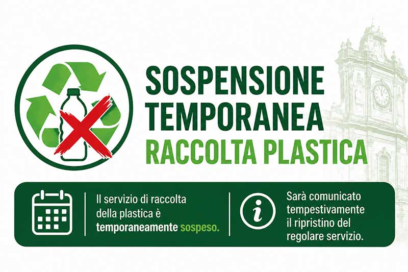 Galatina: sospensione temporanea della raccolta della plastica su tutto il territorio comunale