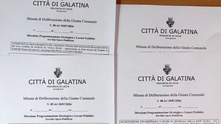 La Giunta comunale di Galatina approva quattro progetti strategici per il settore Lavori Pubblici