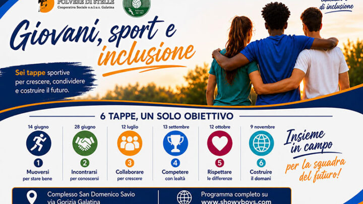 Galatina: al via il progetto “Giovani, sport e inclusione”. Insieme in campo per la squadra del futuro!