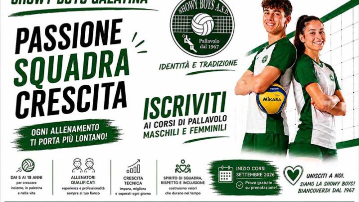 La Showy Boys Galatina apre le iscrizioni alla Scuola Volley per la stagione sportiva 2026/2027