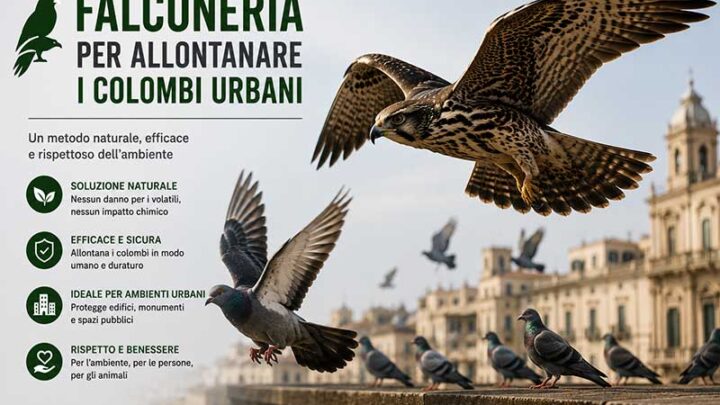 Galatina: al via il servizio di falconeria per l’allontanamento dei colombi urbani