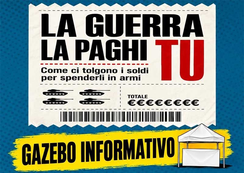 “La guerra la paghi tu”: un gazebo informativo del Movimento 5 Stelle di Galatina